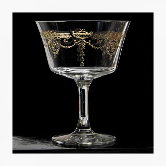 Retro Fizz 1890 Cocktailglas 20 cl. – med guldmønster (6 stk.)