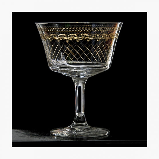 Retro Fizz 1910 Cocktailglas 20 cl. – med guldmønster (6 stk.)
